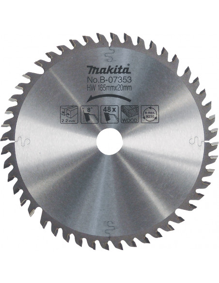 Lame carbure ''Specialized'' pour bois, pour scies plongeantes 165mmX48D MAKITA B-07353