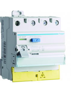 Inter diff 3P+N 40A 30mA type F Bornes décalées HAGER CDF840F