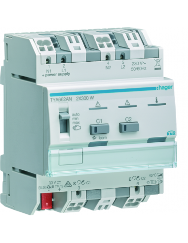 Module 2 sorties variables puissance 300W système Parallélisable HAGER TYA662AN