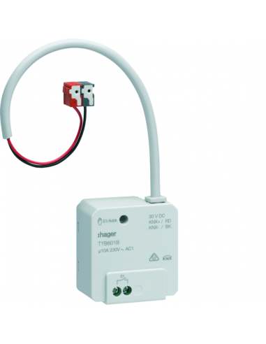 Module de sortie 1x 10A /230V~ à encastrer KNX HAGER TYB601B