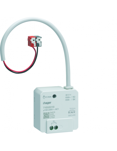 Module de sortie 1x 10A /230V~ à encastrer KNX HAGER TYBS601B