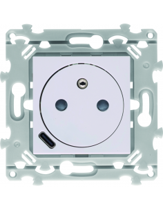 Prise de courant affleurante + USB-C pure HAGER WE114