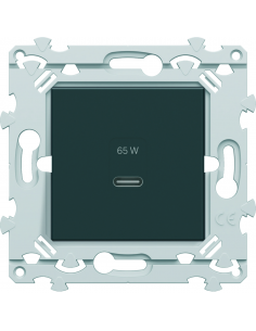 Chargeur USB-C 65W anthracite HAGER WE115A
