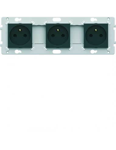 Prise triple 2P+T anthracite HAGER WE123A
