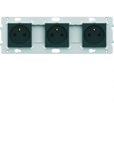 Prise triple 2P+T anthracite HAGER WE123A