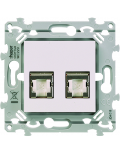 RJ45 essensya CAT.6 STP double Gr.2TV Pure HAGER WE227