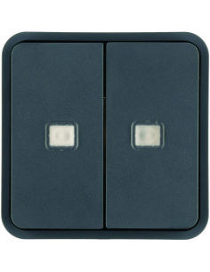Cubyko 2 touches KNX à voyants coloris gris HAGER WNT954