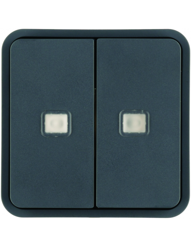 Cubyko 2 touches KNX à voyants coloris gris HAGER WNT954