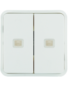 Cubyko 2 touches KNX à voyants coloris blanc HAGER WNT954B