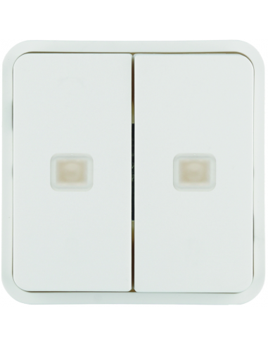 Cubyko 2 touches KNX à voyants coloris blanc HAGER WNT954B