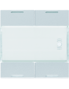 Enjoliveur 4 boutons poussoirs KNX gallery LED titane HAGER WXE314T