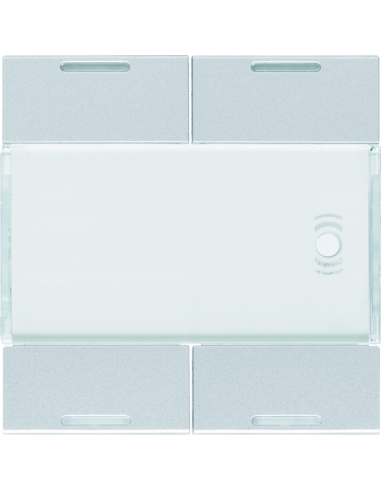 Enjoliveur 4 boutons poussoirs KNX gallery LED titane HAGER WXE314T
