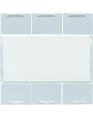 Enjoliveur 6 boutons poussoirs KNX gallery LED titane HAGER WXE316T