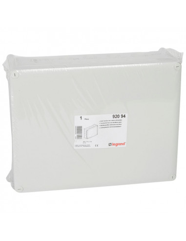 Boîte de dérivation rectangulaire pour presse-étoupe Plexo dimensions 360x270x124mm gris RAL7035 LEGRAND 092094