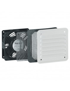 Ventilateur avec ouïe métal débit 30m³/h avec filtre et 160m³/h soufflage libre IP32 IK10 RAL7035 LEGRAND 034817