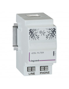 Filtre maître pour accès téléphone et internet dans coffret multimédia Optimum 2 modules LEGRAND 413011