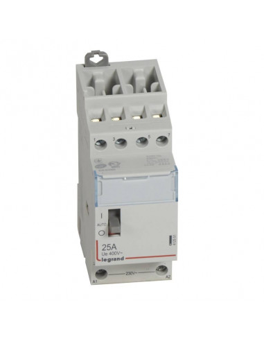 Contacteur de puissance CX³ bobine 230V 4 Pôles 400V 25A contact 4F 2 modules LEGRAND 412551