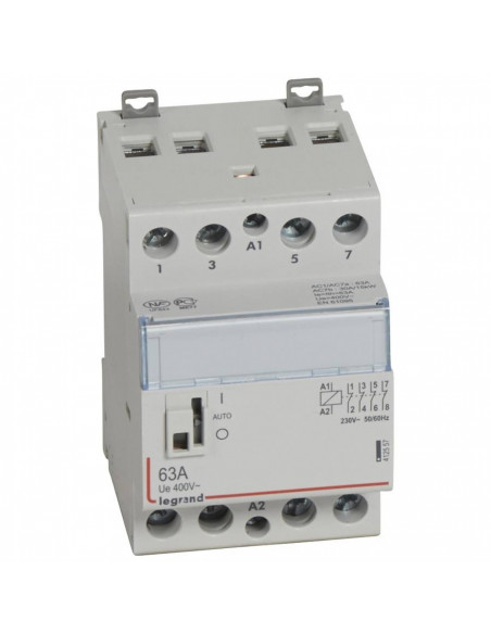 Contacteur de puissance CX³ bobine 230V~ 4 Pôles 400V~ 63A 4O 3 modules à manette LEGRAND 412557