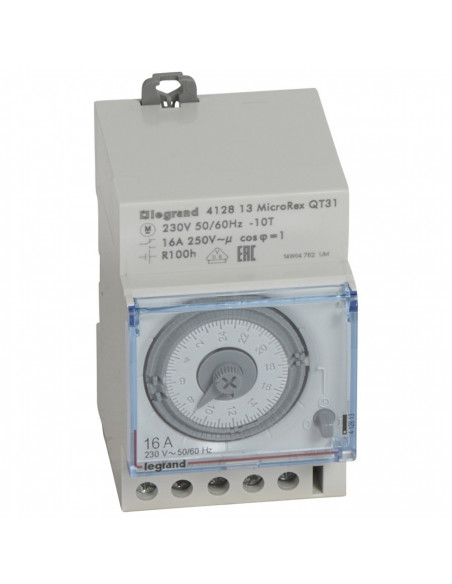Interrupteur horaire analogique modulaire programmable manuel journalier avec réserve de marche LEGRAND 412813