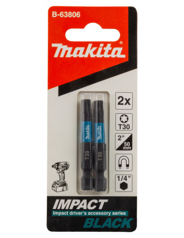 Embouts Impact Black 50 mm TORX (T) Hexa 1/4'' (2 Pièces) MAKITA B-63806