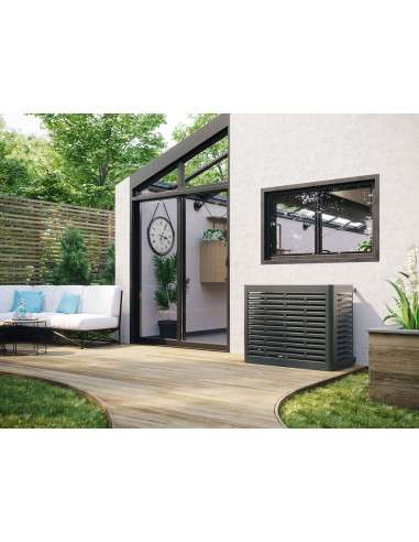 CACHE UE ECLIPSE POUR UE DE PAC SPLIT R410 TAILLE 11 KW ET + GRIS ANTHRACITE THERMOR 074955