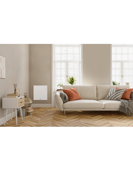 RADIATEUR CONNECTÉ GAIN DE PLACE INGÉNIO 4 HORIZONTAL 1250W BLANC MAT THERMOR 479324