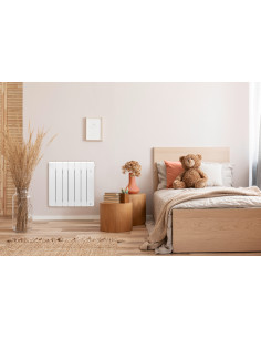 RADIATEUR CHALEUR DOUCE CONNECTÉ BILBAO 4 HORIZONTAL 1000W GRIS ARDOISE THERMOR 493828