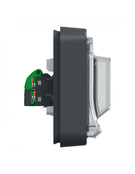 MUREVA STYL PRISE RJ45 CAT 6A BLINDÉ STP FTP COMPOSABLE IP55 IK07 GRIS SCHNEIDER MUR35038