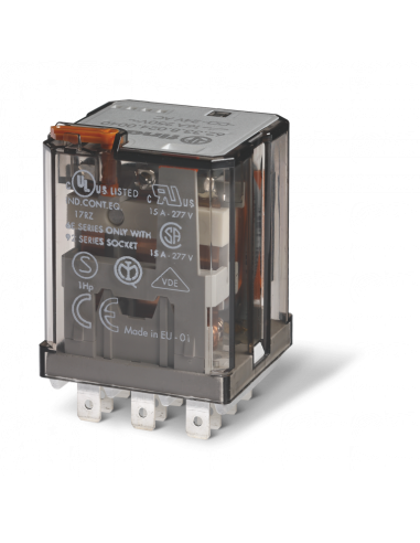 Relais de puissance 3RT 16A 230V AC bouton test et indicateur méca AgSnO2 255347 FINDER 623382304040
