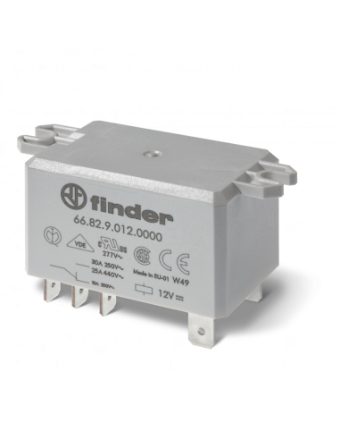 Relais de puissance 2NO 30A 230V AC patte de fixation Faston 250 AgSnO2 447674 FINDER 668282304300