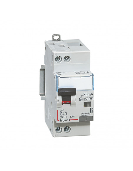 Disjoncteur différentiel monobloc DX3 6000 10kA vis U+N 230V 40A type F 30mA LEGRAND 410859