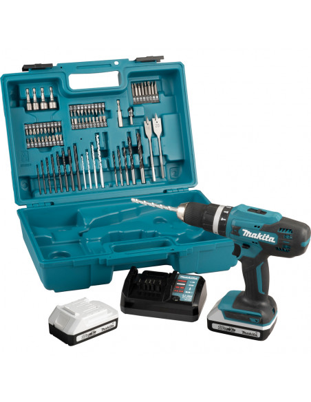 Perceuse visseuse à percussion 18 V Li-Ion 2 Ah D.13 mm ( avec kit d'accessoires) MAKITA HP488DAEX1