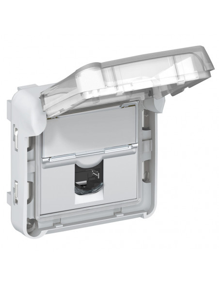 Prise RJ45 étanche catégorie 5e FTP Plexo composable IP55 gris LEGRAND 069557