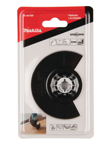 Lame segment BIM à moyeu déporté Bois et Métal TMA045 85mm Bois/Métal MAKITA B-64799