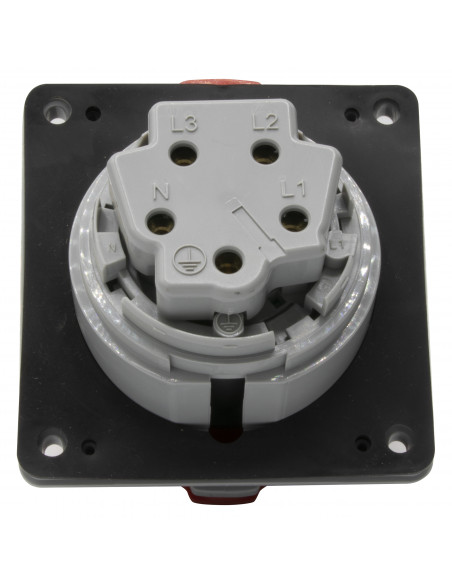 Prise à entraxes unifiés fixe P17 IP44 16A de 380V à 415V 3P+N+T LEGRAND 555189