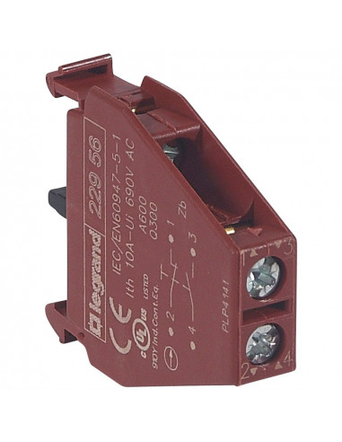 Bloc pour tête non lumineuse Osmoz raccordement à vis NO/NF pour manipulateur LEGRAND 022956