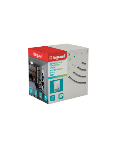 Détecteur de mouvement autonome ECO1 3 fils avec neutre IP42 pour fixation au mur en saillie LEGRAND 048945