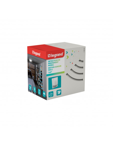 Détecteur de mouvement autonome ECO1 3 fils avec neutre IP42 pour fixation au mur en saillie LEGRAND 048945