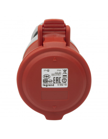 Prise mobile P17 IP44 32A de 380V à 415V 3P+T LEGRAND 555218