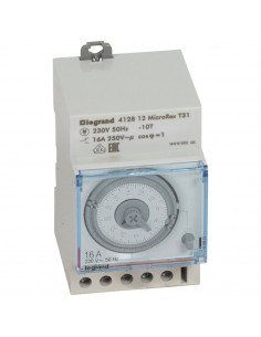 Interrupteur horaire analogique modulaire programmable manuel journalier cadran horizontal sans réserve de marche LEGRAND 412812