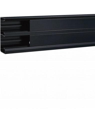 Goulotte GBD 50x130mm 2 compartiments noir Queraz enclipsage direct h134x p56mm L200mm PVC noire HAGER GBD5013109011