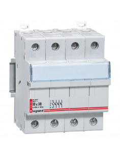 Coupe-circuit sectionneur tripolaire+neutre pour cartouche cylindrique industrielle type aM ou gG 10x38mm 500V LEGRAND 005848