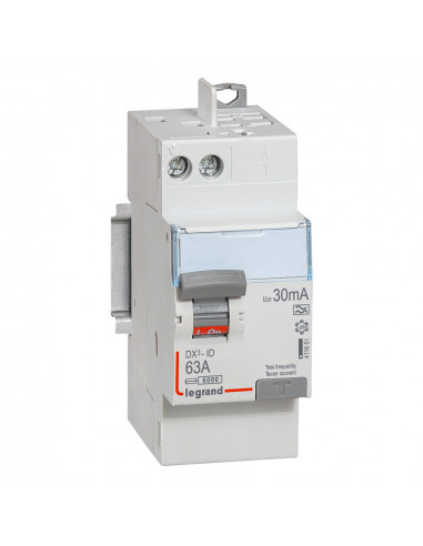 Interrupteur Différentiel DX3-ID 2 Pôles 63A Type A 30MA LEGRAND 411651
