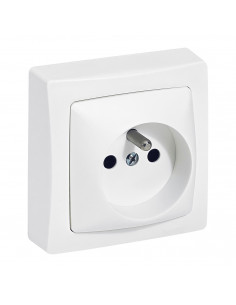 Prise de courant 2P+T à bornes automatiques Appareillage saillie complet blanc LEGRAND 086027