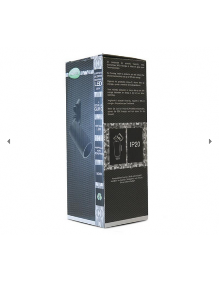 Support Spot Focus pour rail GU10 IP20 Noir MIIDEX VISION-EL 8371