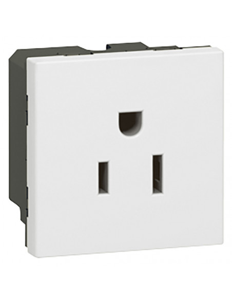Prise de courant 2P+T 15A standard US Mosaic 2 modules blanc LEGRAND 077504