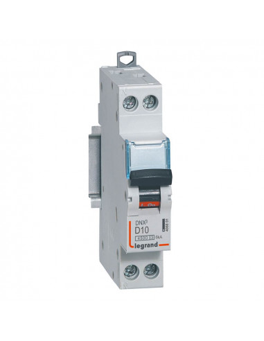 Disjoncteur DNX3 Vis/Vis U+N 230V Courbe D 10A 4,5KA 1 Module LEGRAND 406801