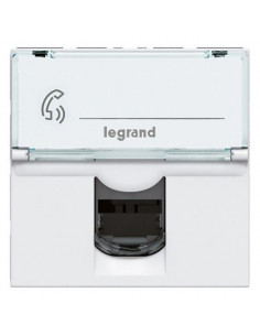 Prise RJ45 catégorie 6 STP blindée Mosaic 2 modules blanc LEGRAND 076566