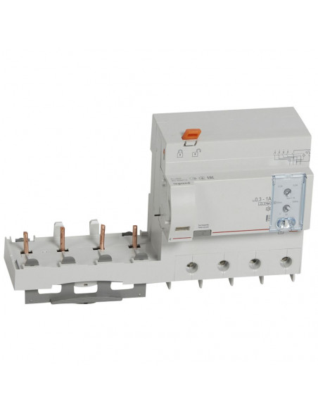 Bloc différentiel adaptable à vis DX³ pour disjoncteur 1,5 module par pôle 4 Pôles 400V 63A type F réglable LEGRAND 410643
