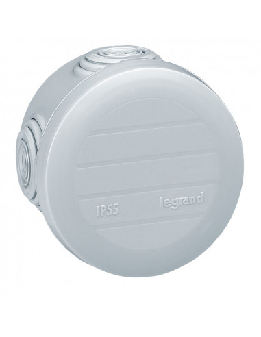 Boîte de dérivation ronde Plexo Ø60mm hauteur 40mm gris RAL7035 LEGRAND 092001